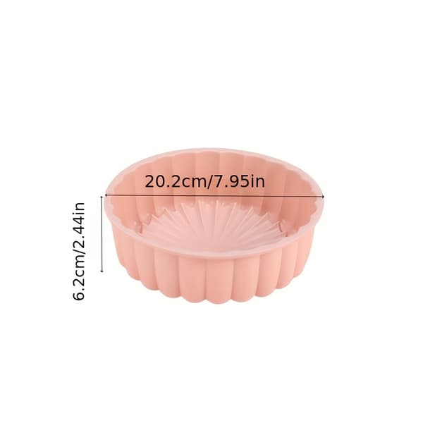 Genanvendelig Non-Stick Solsikke Kageform, Rund Silikonebageform til DIY Kager Morandi Blue