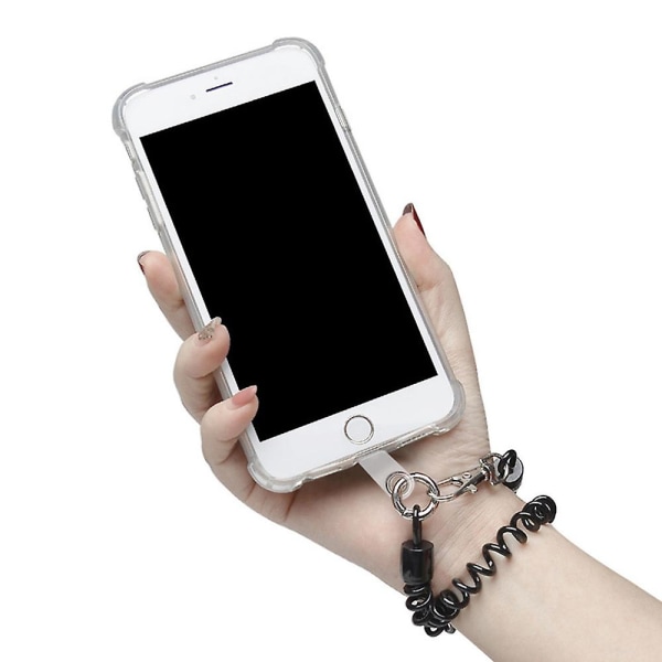 Mobiltelefonsnor med lapp, universal håndleddsstropp for smarttelefon, inkludert 1 stk telefonkjedeledning og 2 stk.