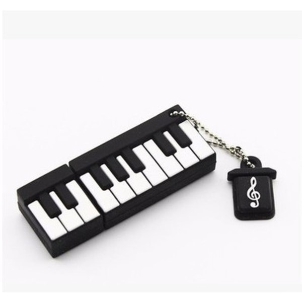 Piano-muotoinen USB 2.0 -muistitikku USB-levy Pen-asema (musta, 64 Gt)