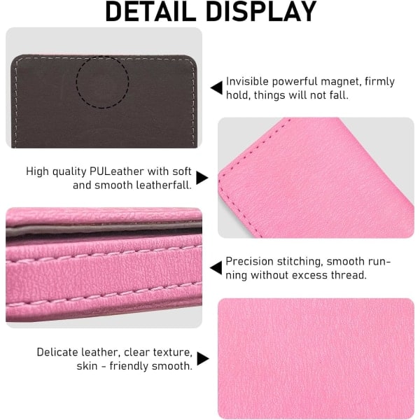 Nahkainen käyntikorttikotelo magneettilukolla Pink