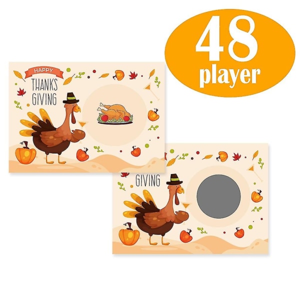 Thanksgiving Party Scratch Off Game Turkey Cards Holiday Festive Raffle Tickets