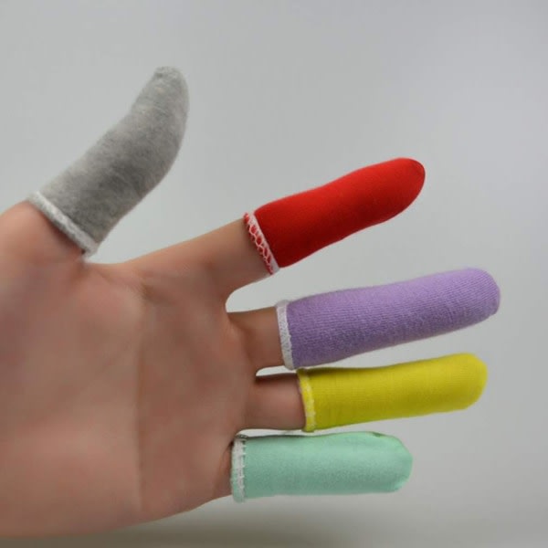 50 stk Finger Cribs Bomull Fingerbeskyttelse Beskyttende stoff Fingerhansker Fingerbeskyttelse