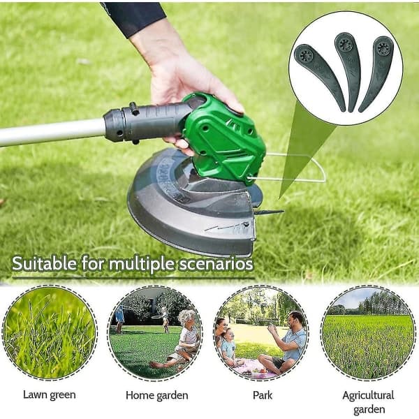 Reservedeler for gresstrimmer, 24-pakning med kantklinger for Bosch Durablade Art 23-18 Li Art 26-18 Li Gresstrimmer, Grønn