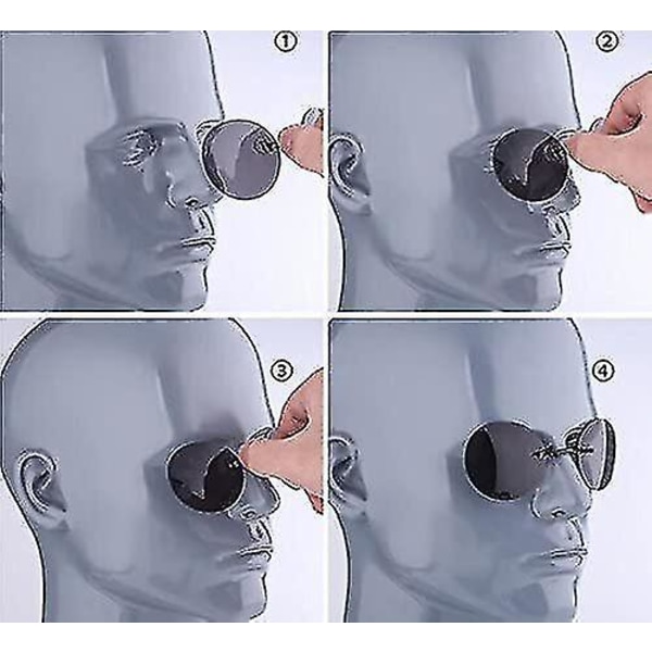 Retro runda solglasögon med clip-on nose