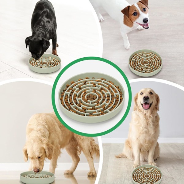 Sakte Mater for Hunder - Silikon Maze Mat Skåler med Sug for Store, Middels og Små Raser