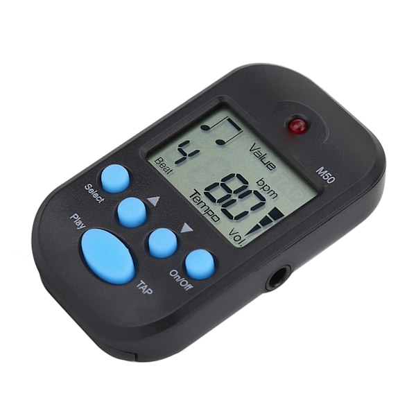 Mini Digital Beat Tap M50 Tempo Metronom Klips Musikinstrument (Svart)
