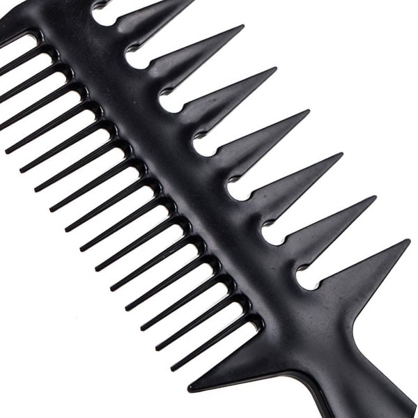 Menn hår kam verktøy dobbeltsidig frisørsalong 3 i 1 brede tenner
