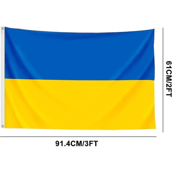 Ukrainan lippu Outdoor Indoor Decor Ukrainan kansallisliput Polyesteri messinkihihoilla Ukrainan lippu 1 kpl
