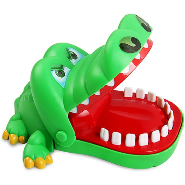 Uusin krokotiililelu Classic Mouth Dentist Bite Finger Family Game Lasten Lasten Toimintataitopelilelu (16x13,5x8cm)