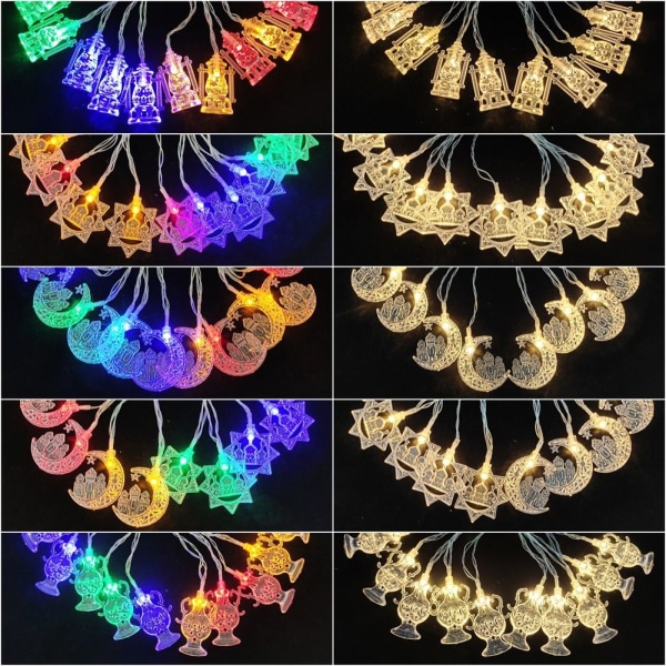 2m 10LED LED String Light Ramadan Lantern MULTICOLOR 2M monivärinen multicolor Style 1