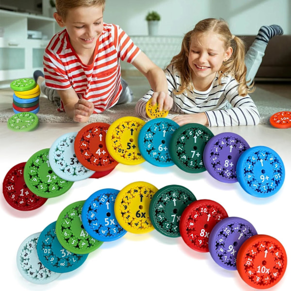 Lærings-Fidget Spinners til Matematikfakta (Gange & Division 9 stk)