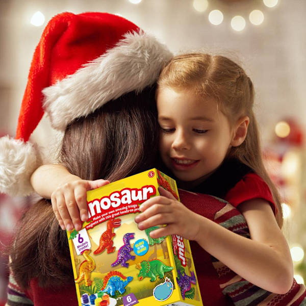 Luminous Dinosaurie Målningsset med Dinosaurieform Gipsplatta Kylskåpsmagnet Konst och Hantverk Set DIY Leksaker Present till Barn Pojkar Flickor 0.7