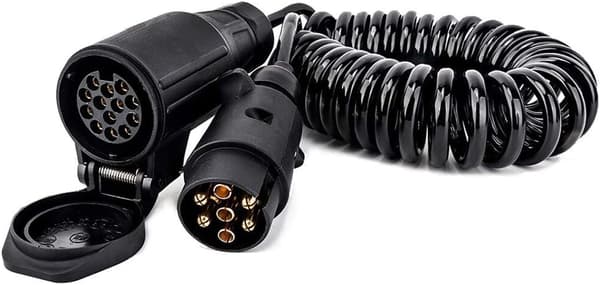 Forårskabeladapter - 12V/Trailer Stik - 1-Kompakt: Universal Pasform - 7 til 13 Pins/Biltilbehør