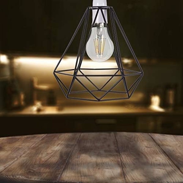 Svart taklampe ledning kurv metall kurv anheng belysning taklampe skygge, takmontering lys og industriell stil lys