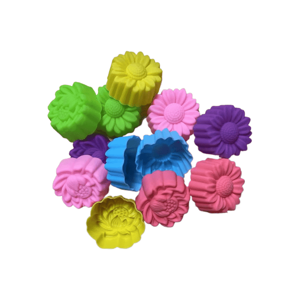 12 stk. Daisy Lotus Silikonformsett 3D-design, for lys, såpe, harpiksstøping