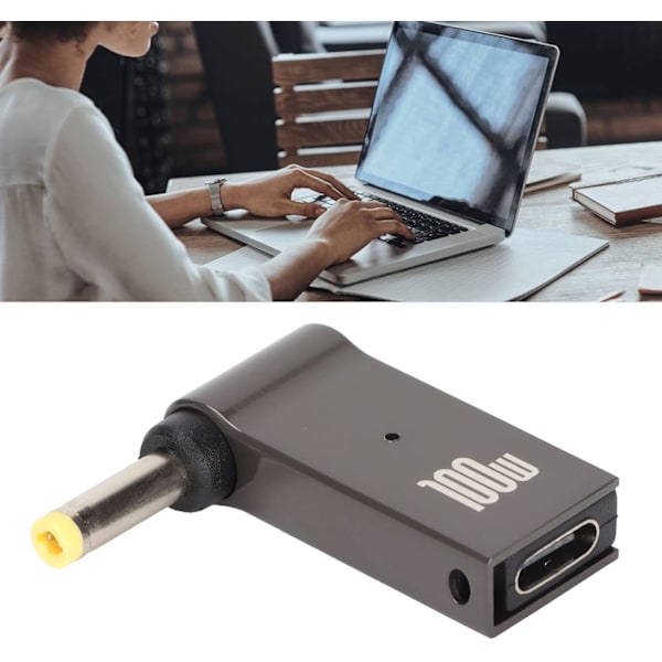 USB C Hona till Likström Hane-adapter, 100W PD Typ C till 5,5x1,7 mm Laddningsportadapter för Bärbar Dator, Snabbladdnings PD-adapter