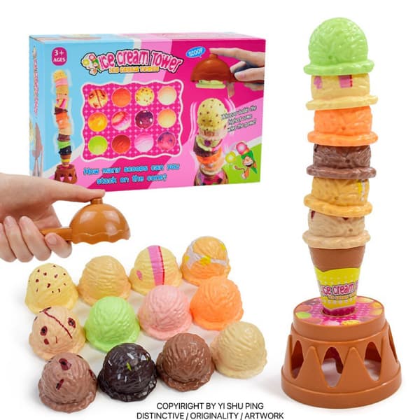 Børns Is Stabling Legetøj Interaktiv Forælder-Barn Ice Cream Stacking Game (Opp Bag)