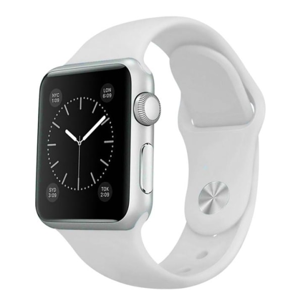 Silikone urrem kompatibel med Apple Watch, 38/40 mm, hvid