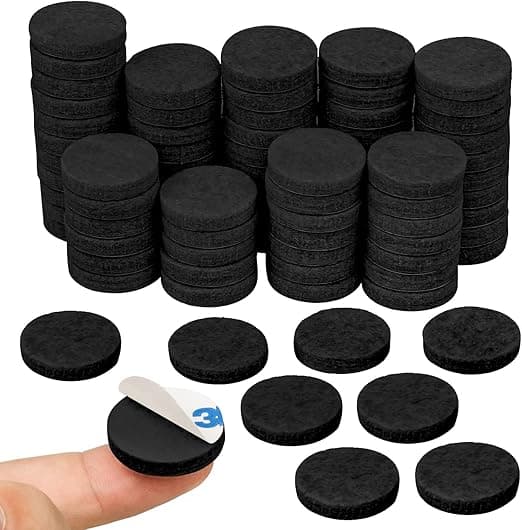 80 filt møbelputer (svart, diameter 2,5 cm, tykkelse 2 mm)