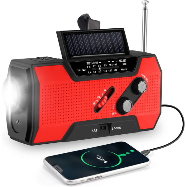 Solar radio, portable crank radio with AM/FM