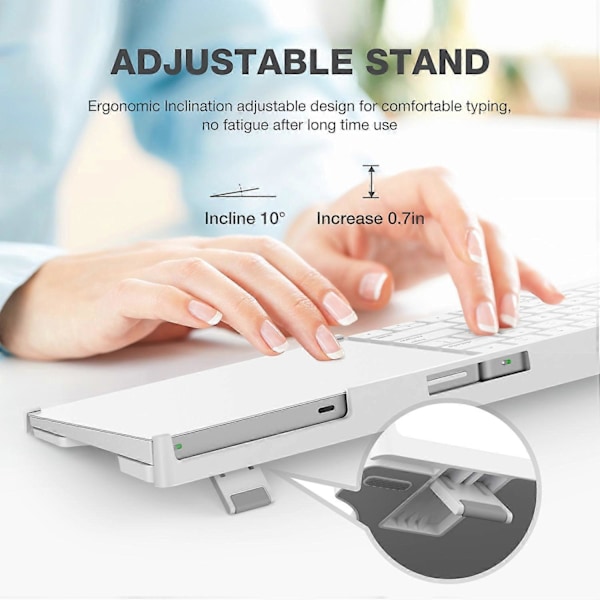 BESTAND Justerbart Skrivebordsstativ for Apple Magic Trackpad 2/3/Magic Keyboard 2/3