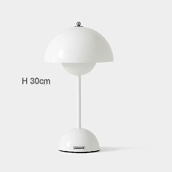 Soppblomst Ladebar LED Bordlampe Skrivebord Nattelys For Soverom Spisestue Berøringslys Enkel Moderne Dekorasjon -gt White