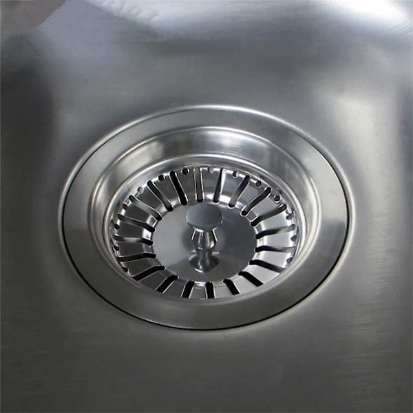 2 stk. Vaskestop/vaskestop Vaskestop Hul Køkken/badeværelsesfilter Diameter 80mm med kugleende, rustfrit stål