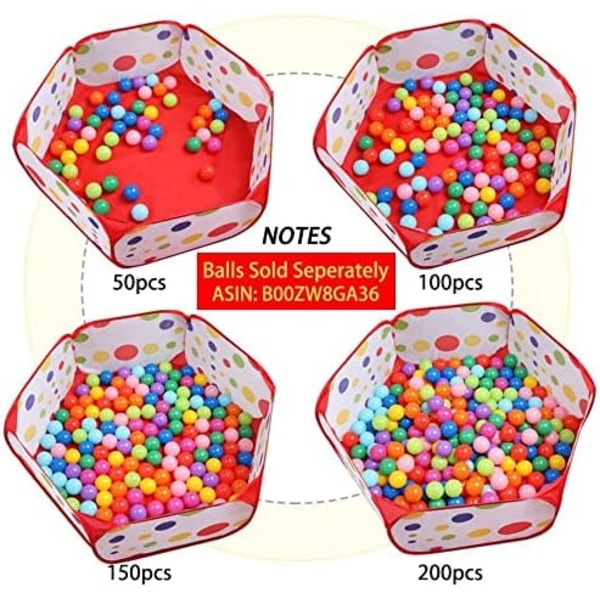 Stor Pop Up Ball Pit Teltt for Småbarn Jenter Gutter for Innendørs Utendørs