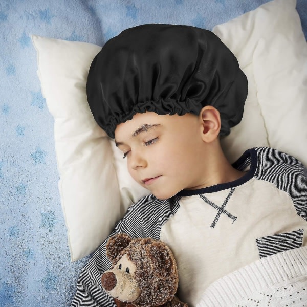 6 kpl Kids Bonnet Toddler Satin Sleeping Cap Säädettävä cap Kiristysnyöri lapsille Toddler