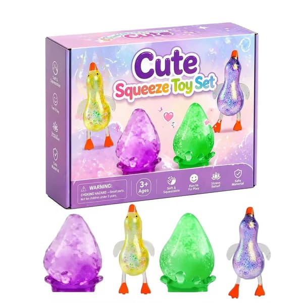 Populärt klämbart leksaksset, bläckfisk, isglass och Venom Squishy-leksaker, presentförpackning för stresslindring (8pcs)