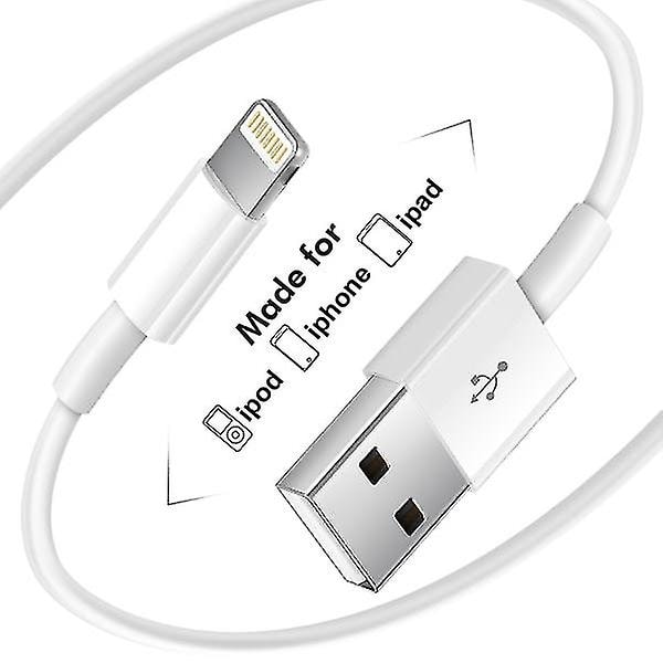 2 kpl yhteensopiva Apple iPhone -latauskaapeli 1m, Apple Lightning - USB-kaapeli 1 metri Nopea lataus Apple Phone pitkät kaapelit