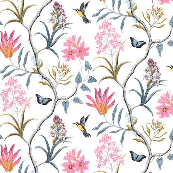 Blommig Självhäftande Tapet 45 cm x 200 cm Beige Blommig Kontaktpapper Fågel Blomma Dekorativ Fjäril Tapet Självhäftande Tapet