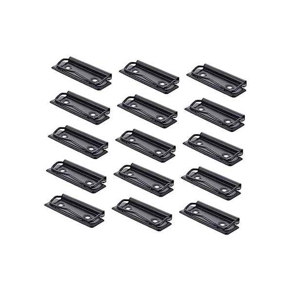 15 stk. Stationære pladeholder rustfrit stål clips lommemapper kontormapper sort monterbare klipsmapper clips fil