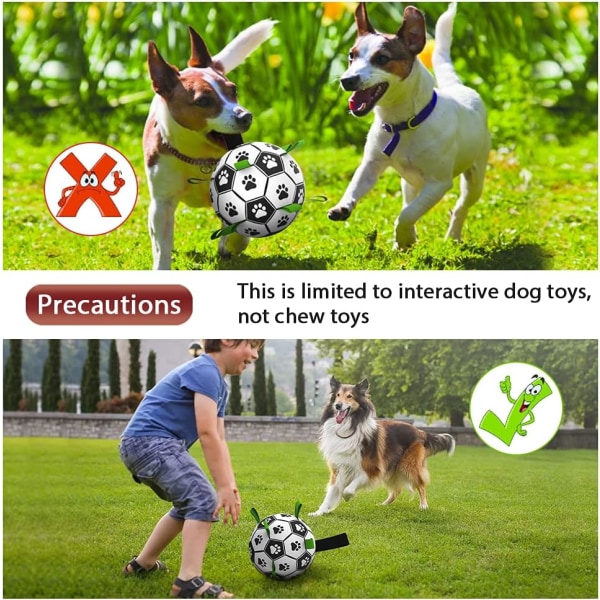 Hunde leker, interaktive fotball leker for hunder med grepestropper, holdbare hundeballer for små og mellomstore hunder