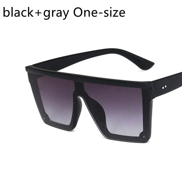 Ny stil dame solbriller firkantet overdimensioneret luksus black+gray