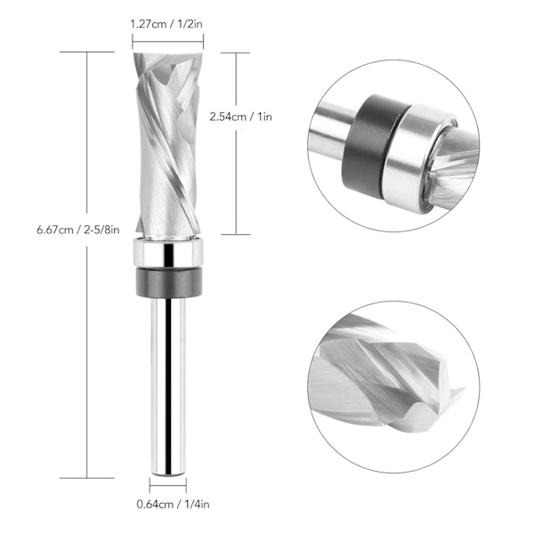 Solid Carbide Kompressions Overfræser Spiral Planfræser Træbearbejdning 1/4 Tomme Skaft Til MDF Krydsfiner Spånplade