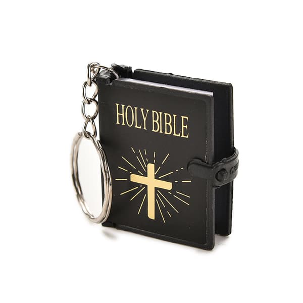 Mini Bibel Nøglering Engelsk HELLIG BIBEL Religiøs Kristen Jesus Sort Black One Size