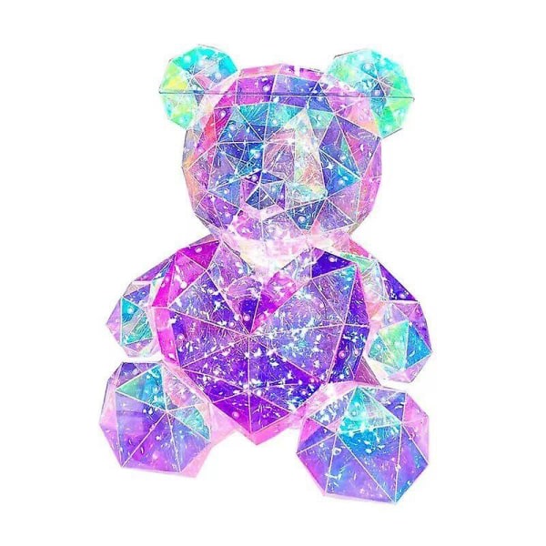 LED-krystallglødende Galaxy Artist Bear med gaveeske, jubileum, bursdagsgave