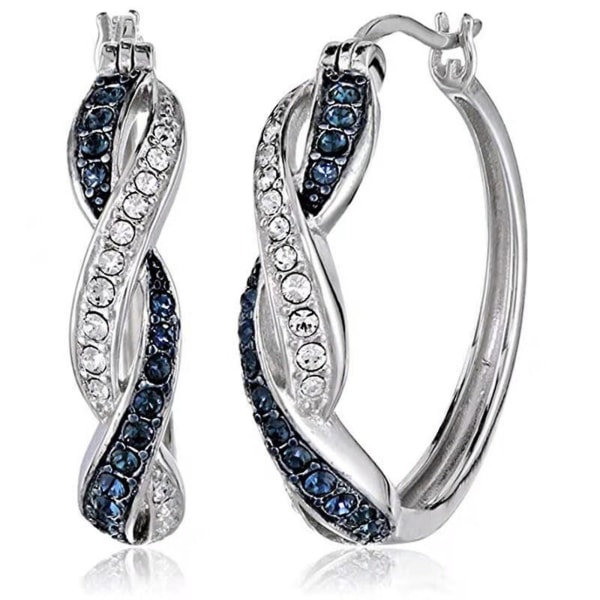 Örhängen Europeiska och amerikanska tvåfärgade örhängen Mode diamantörhängen för kvinnor, matchande örhängen