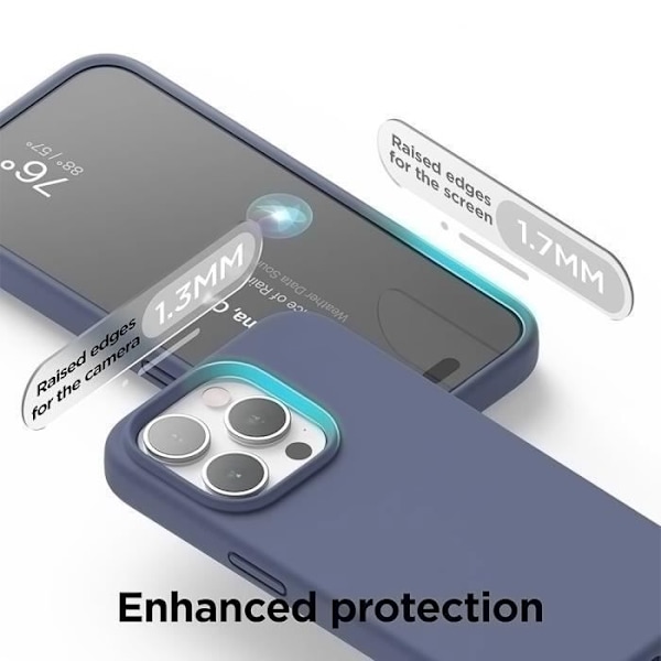 Etui for iPhone 16 Pro, Ultra Tynn Myk Matt Effekt Midnatt Blå Silikon Beskyttelse Night blue