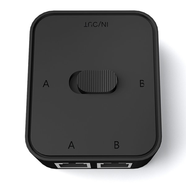 Manuell nätverksväxel 2 in 1 ut/1 in 2 ut RJ45 nätverksbrytare gratis Black 0.06