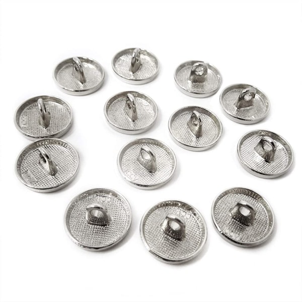 50 STK Metall runda platta knappar Kappa Jacka Skjorta Byxor Knappar för sömnad gör-det-själv-hantverk (15 mm)