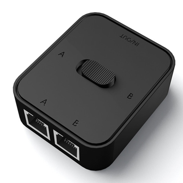 Manuell nätverksväxel 2 in 1 ut/1 in 2 ut RJ45 nätverksbrytare gratis Black 0.06