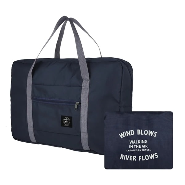 Sammenfoldelig rejsetaske kabinebagagetaske sportstaske taske skuldertaske 48x32x16cm blå rejsetaske