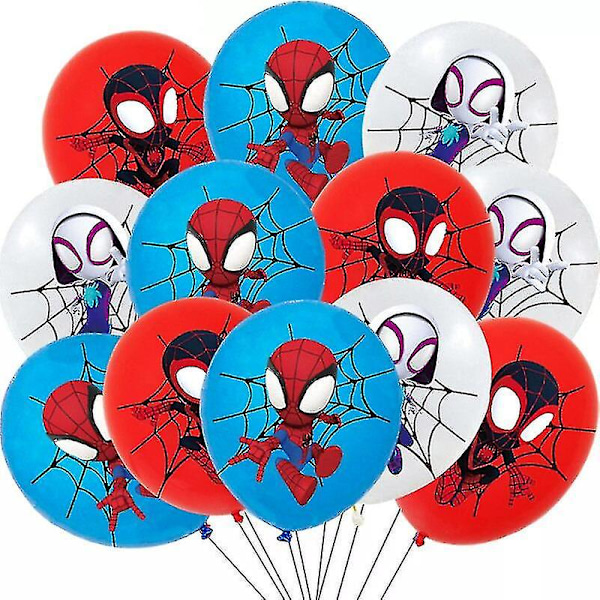 Spidey og hans Fantastiske Venner 12 Tommer Latex Balloner Spiderman Fødselsdagsfest Dekorationer Til Børn Baby Shower Fest Tilbehør As picture-C-12pcs