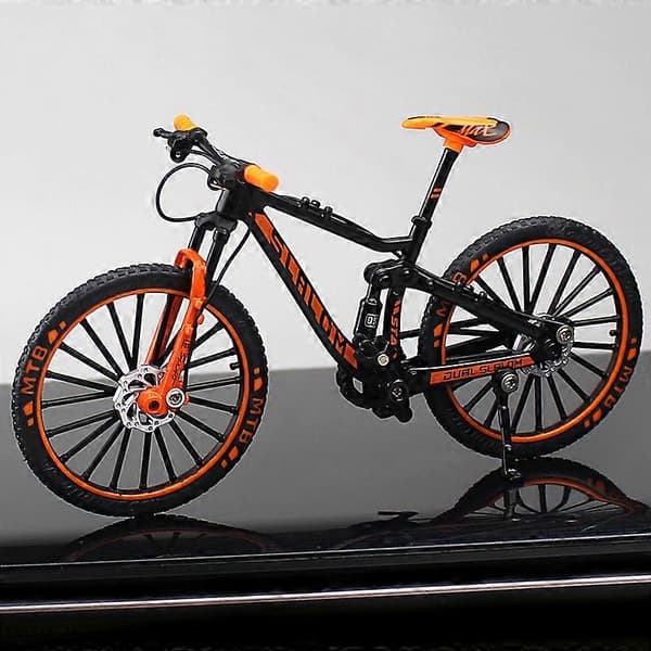 Mini 1:10 Alloy Bicycle Scale Model Desk Simulation Ornaments Finger Mountain Bikes Toy Orange
