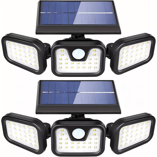 74 LED Solar Bevegelsessensorlys 3 Lysstyrkemoduser Utendørs Vegglamper for Ytterdør Induction light source