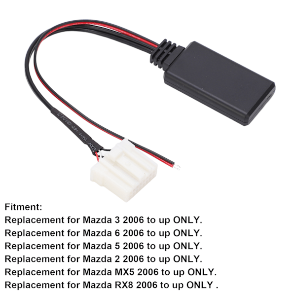 Bil Stereo Radio Bluetooth Audio Kabel Udskiftning til Mazda 2 3 5 6 MX5 RX8 2006 og frem_xx