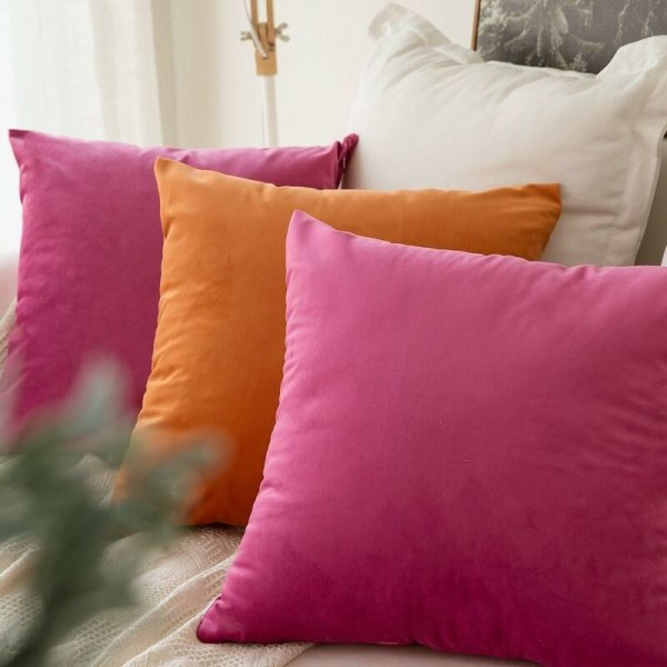 Set om 2 dekorativa kuddfodral i sammet, sofföverdrag, supermjukt, bekvämt, dekoration, vardagsrum, sovrum, soffa 60x60cm
