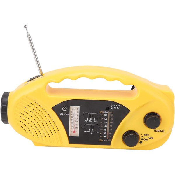 Emergency Hand Crank Radio, Multi Band AM FM SW Solar Uppladdningsbar Bärbar Radio